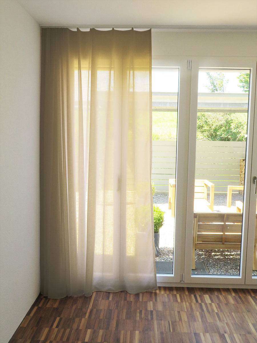 Gardine (store) palermo leinenoptik [weiss, beige, braun, grau ... Raum design schwarz braun