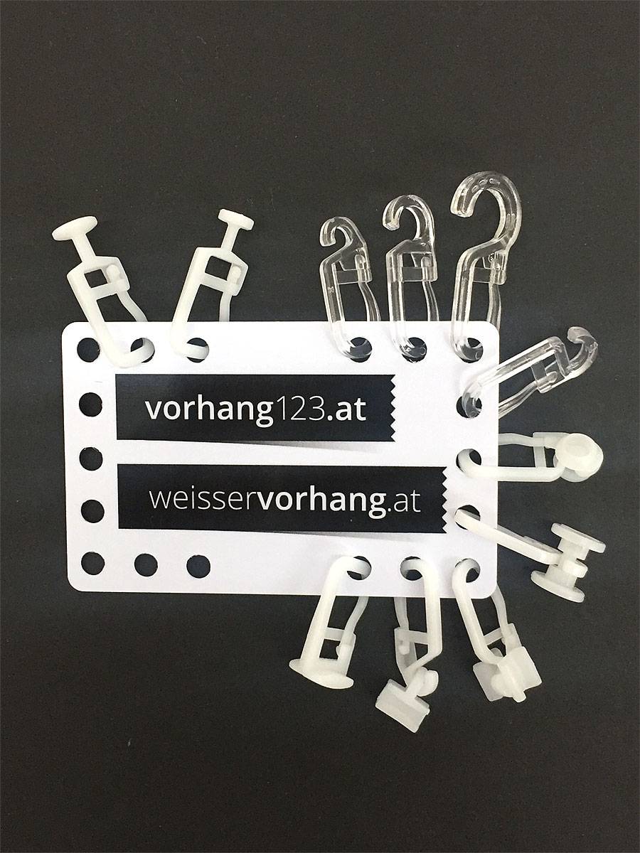Musterset Vorhanggleiter Überclips Haken Kostenlos