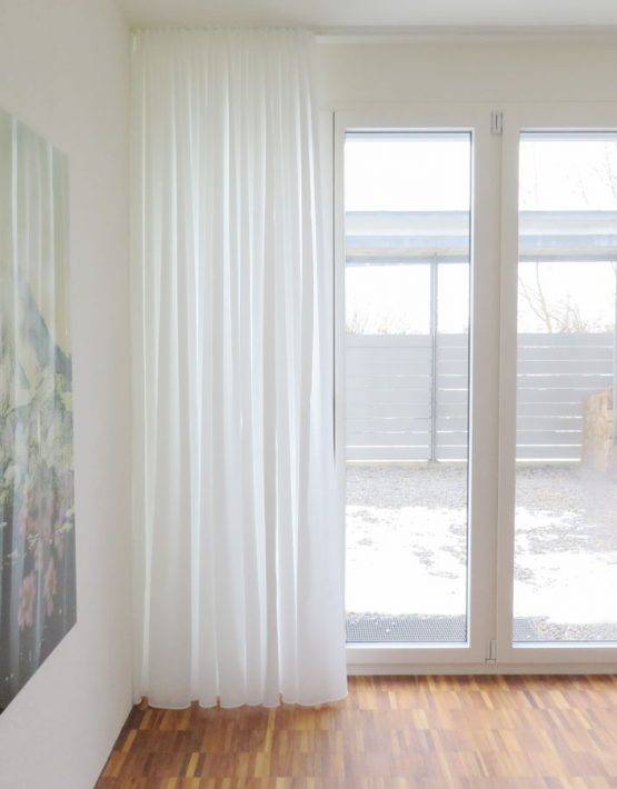 Blickdichter Vorhang FINO [weiss Hellbeige Beige Mit