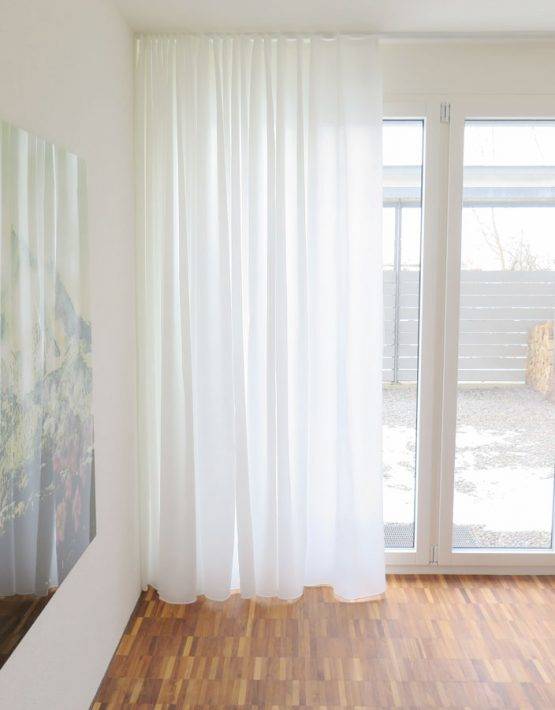 Blickdichter Vorhang FINO [weiss Hellbeige Beige Mit