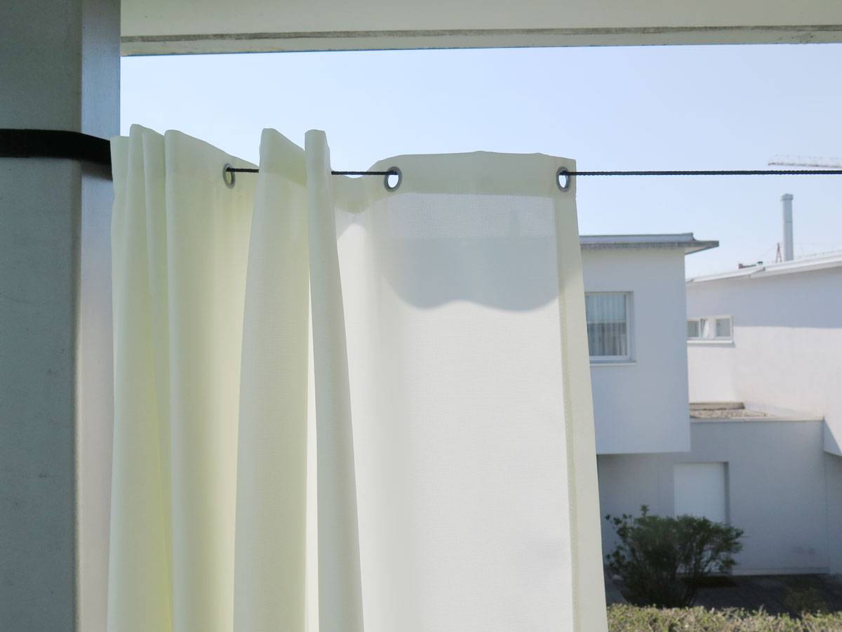 Outdoor-Vorhang SANTORINI nach Mass [weiss] | vorhang123.at
