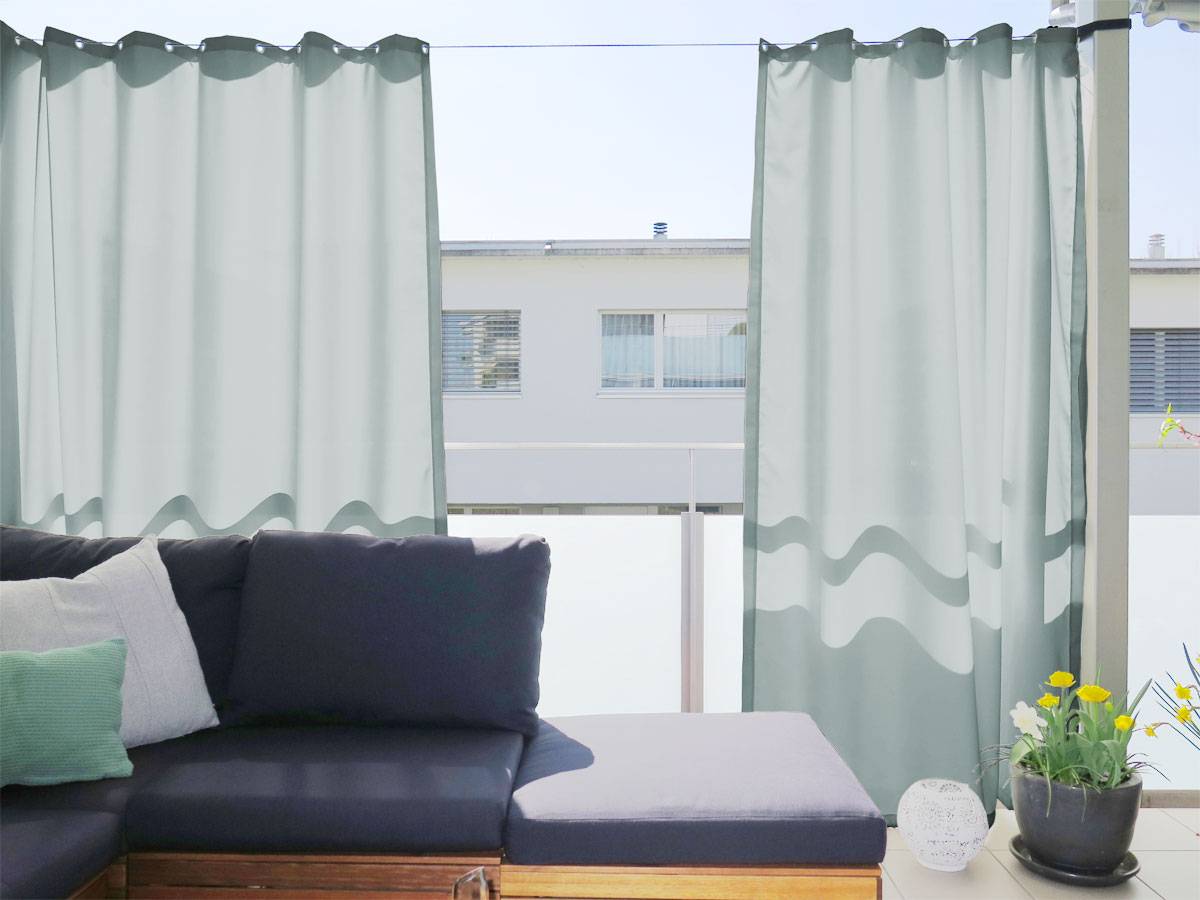 Outdoor Vorhang SANTORINI Nach Mass [beige Hellgrau