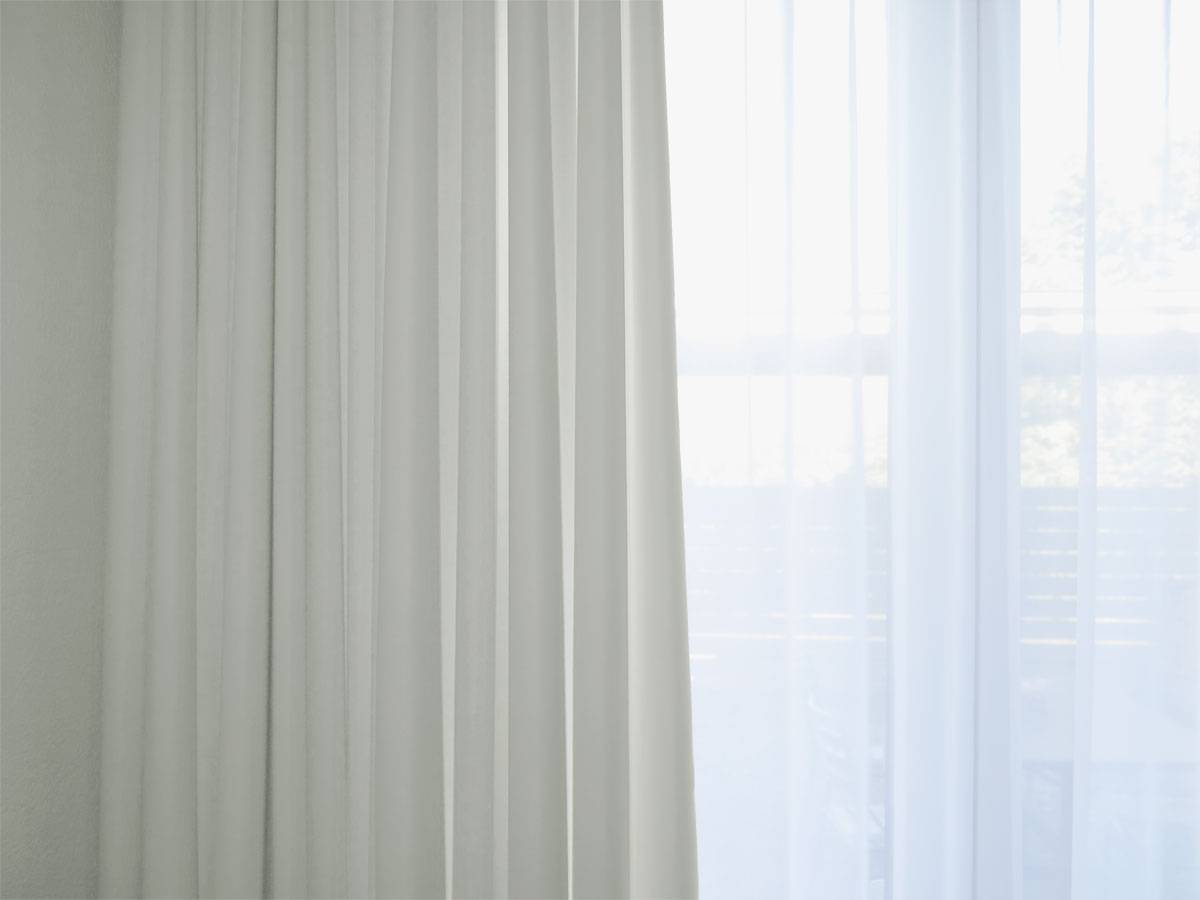 Blickdichter Vorhang ZUG [feiner Stoff Beige Hellgrau