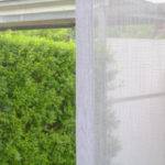 Flächenvorhang weiss transparent mit Garten