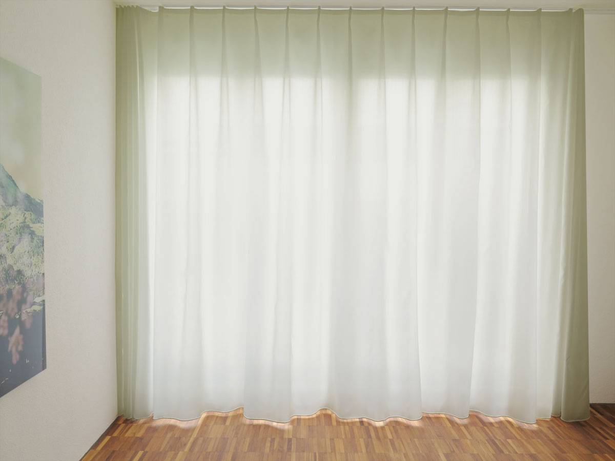 Blickdichter Vorhang FINO [weiss Hellbeige Beige Mit