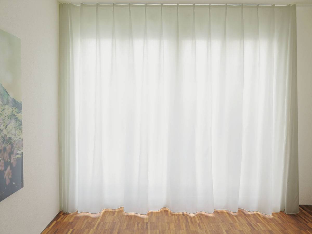 Blickdichter Vorhang FINO [weiss Hellbeige Beige Mit